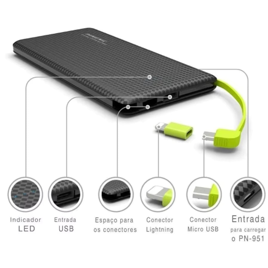 Power Bank 10000mah Bateria Externa Pineng PN - 951